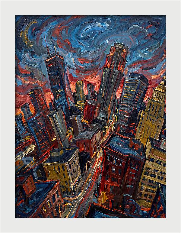 Downtown Skyline In Vibrant Hues