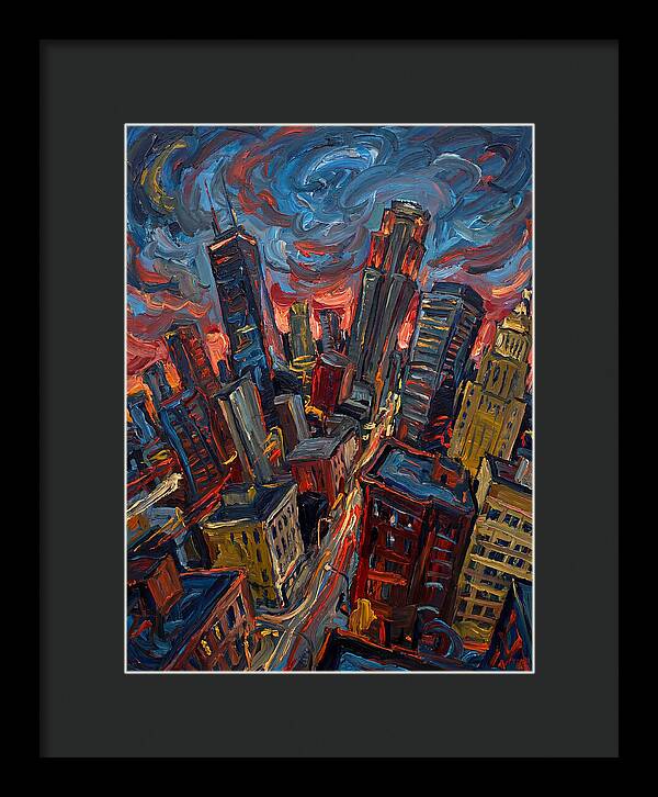 Downtown Skyline In Vibrant Hues
