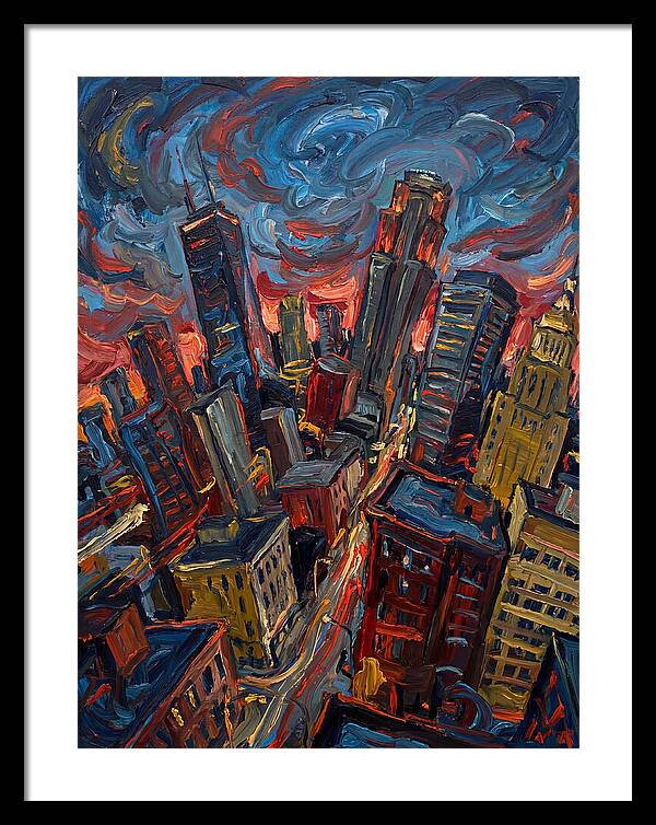 Downtown Skyline In Vibrant Hues