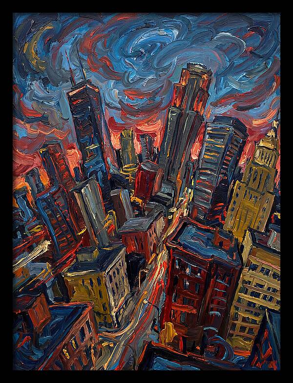 Downtown Skyline In Vibrant Hues