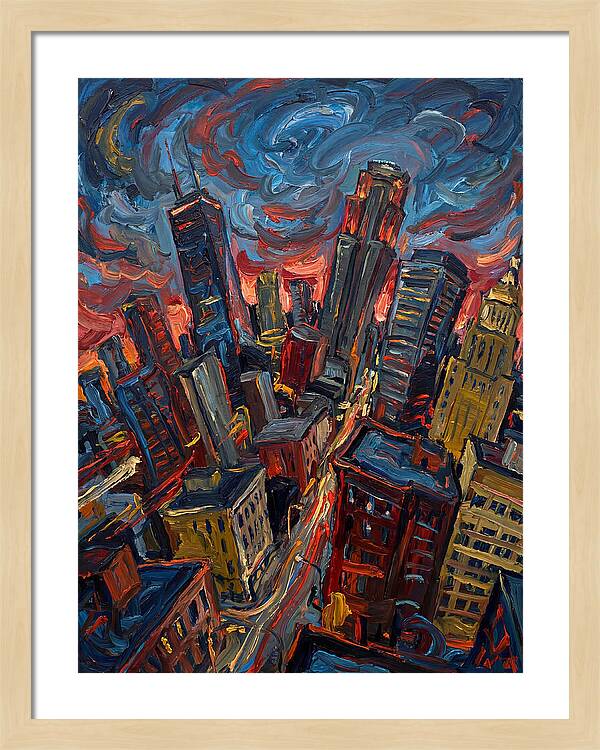 Downtown Skyline In Vibrant Hues