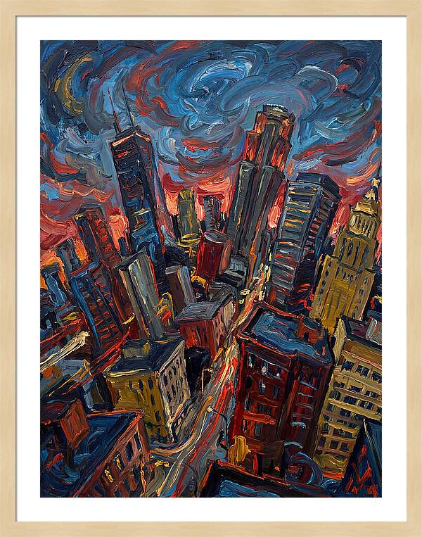 Downtown Skyline In Vibrant Hues