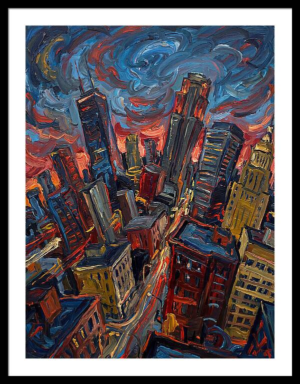 Downtown Skyline In Vibrant Hues