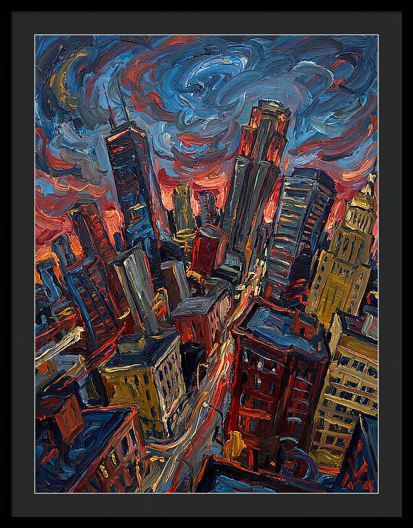 Downtown Skyline In Vibrant Hues