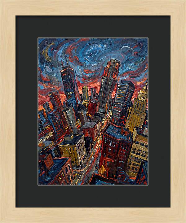 Downtown Skyline In Vibrant Hues
