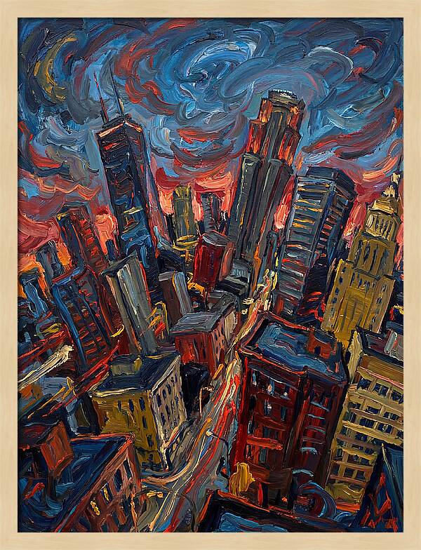 Downtown Skyline In Vibrant Hues