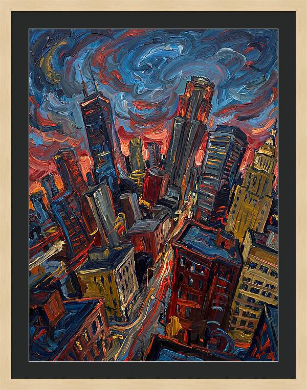 Downtown Skyline In Vibrant Hues