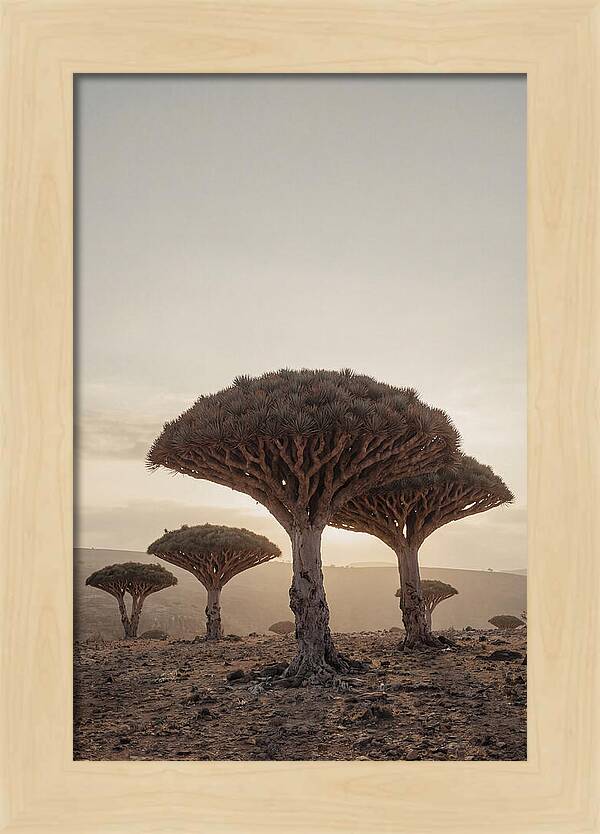 Dragon Blood Trees At Sunset