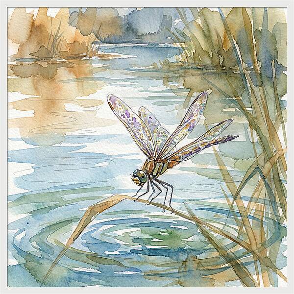 Dragonfly Over Tranquil Waters