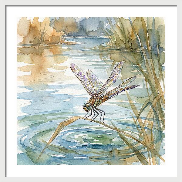 Dragonfly Over Tranquil Waters