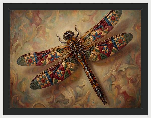 Dragonfly With Colorful Patterns