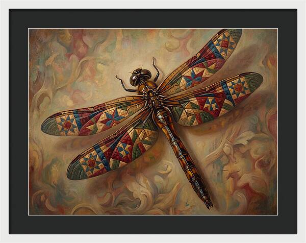 Dragonfly With Colorful Patterns