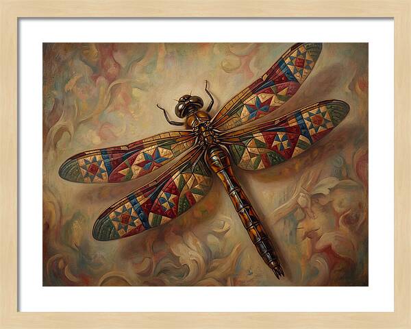 Dragonfly With Colorful Patterns
