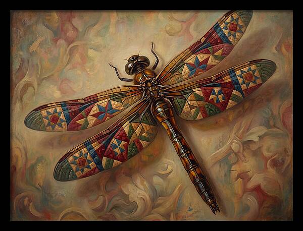 Dragonfly With Colorful Patterns