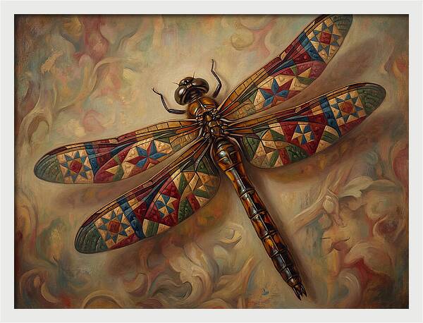 Dragonfly With Colorful Patterns