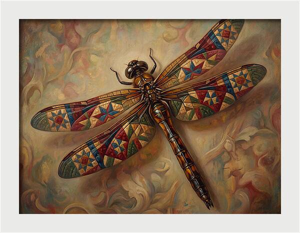 Dragonfly With Colorful Patterns