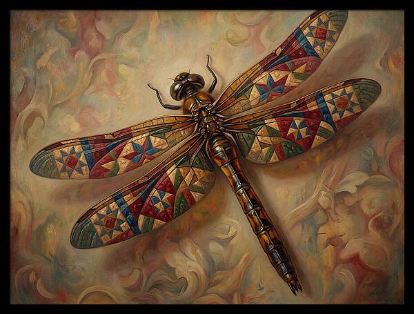 Dragonfly With Colorful Patterns