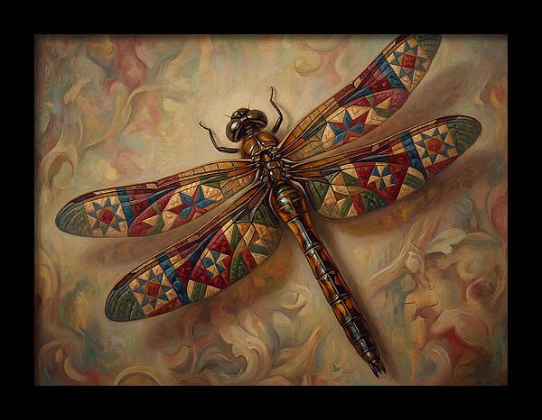 Dragonfly With Colorful Patterns