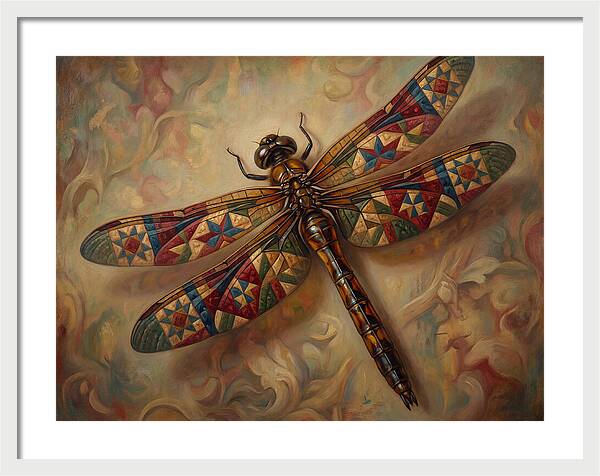 Dragonfly With Colorful Patterns