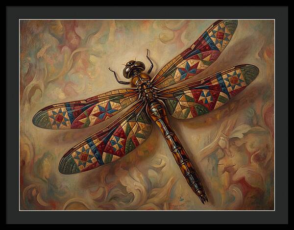 Dragonfly With Colorful Patterns