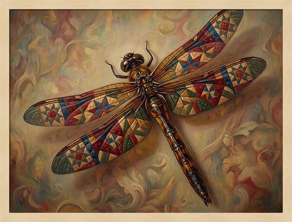 Dragonfly With Colorful Patterns