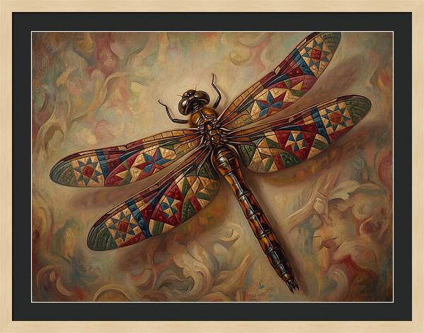 Dragonfly With Colorful Patterns