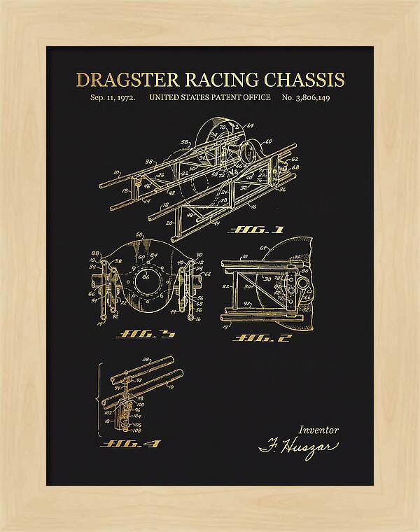 Dragster Racing Chassis Gold Patent Us3806149a