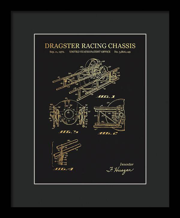 Dragster Racing Chassis Gold Patent Us3806149a