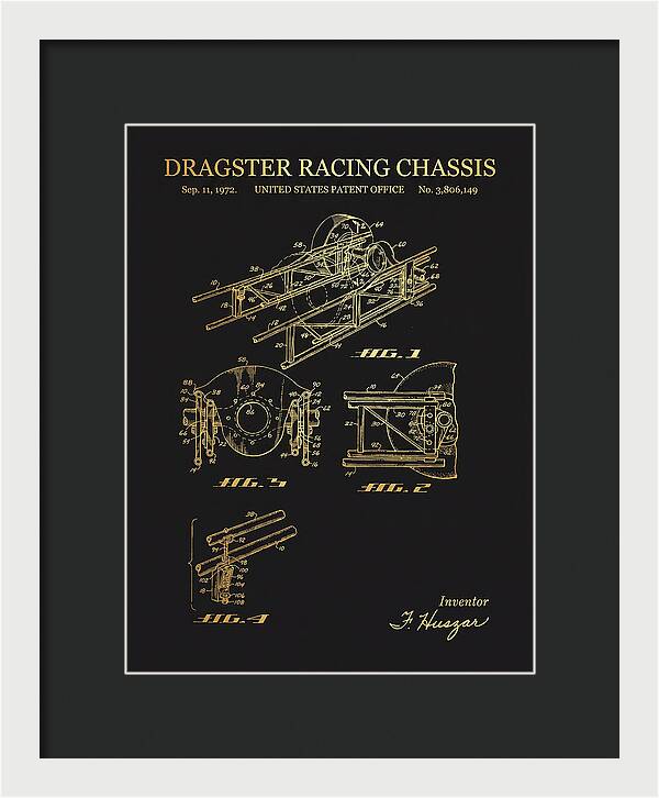Dragster Racing Chassis Gold Patent Us3806149a