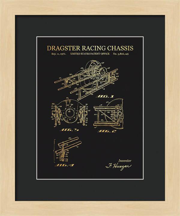 Dragster Racing Chassis Gold Patent Us3806149a