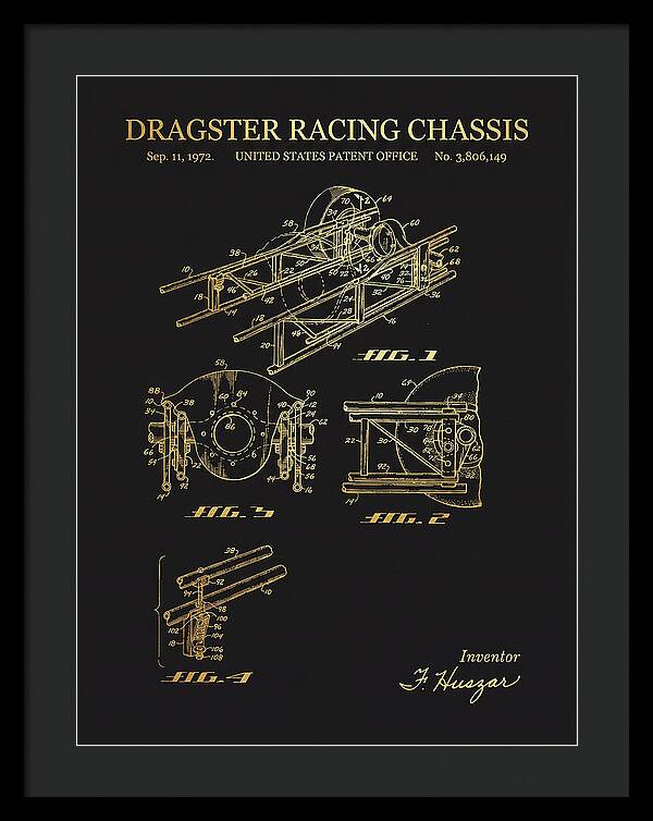 Dragster Racing Chassis Gold Patent Us3806149a