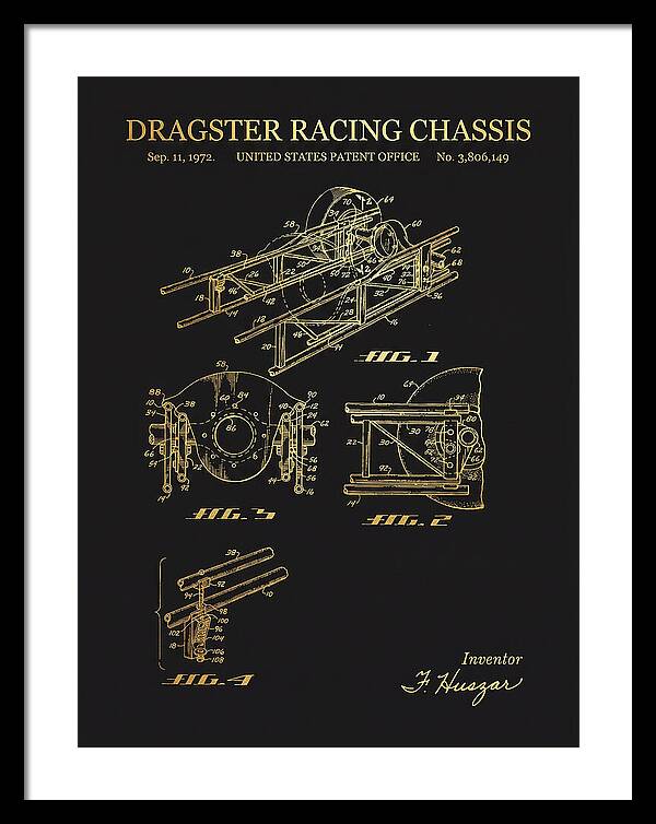 Dragster Racing Chassis Gold Patent Us3806149a
