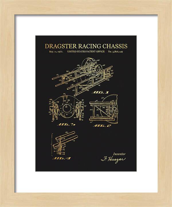 Dragster Racing Chassis Gold Patent Us3806149a
