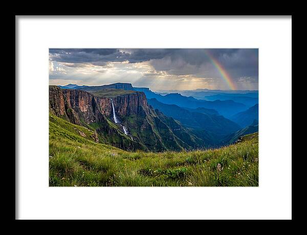 Drakensberg Majesty Under Rainbow