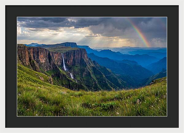 Drakensberg Majesty Under Rainbow