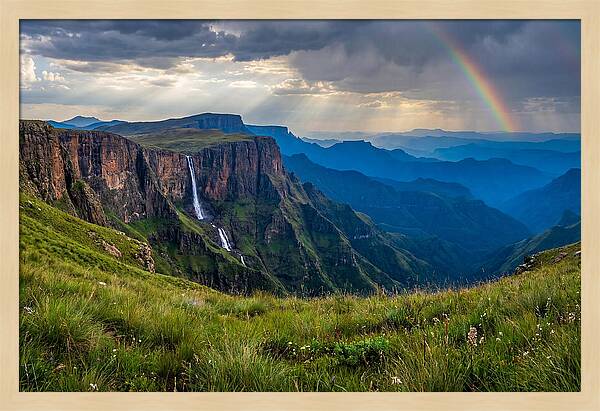 Drakensberg Majesty Under Rainbow