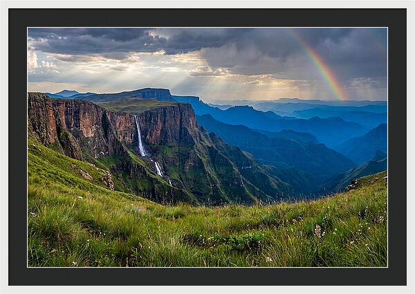 Drakensberg Majesty Under Rainbow