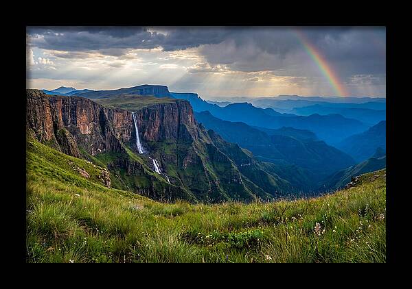 Drakensberg Majesty Under Rainbow