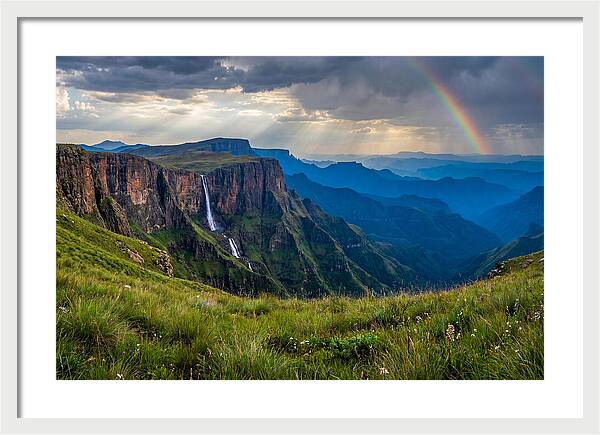 Drakensberg Majesty Under Rainbow