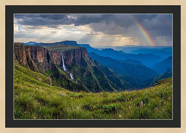 Drakensberg Majesty Under Rainbow