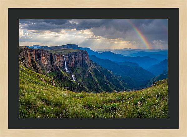 Drakensberg Majesty Under Rainbow