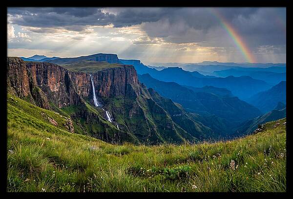 Drakensberg Majesty Under Rainbow