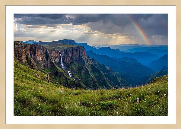 Drakensberg Majesty Under Rainbow
