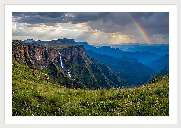Drakensberg Majesty Under Rainbow