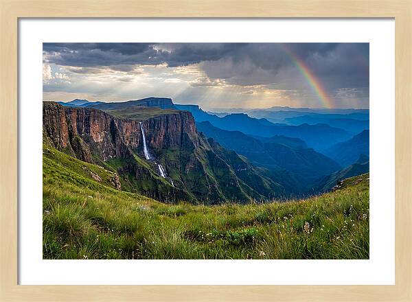 Drakensberg Majesty Under Rainbow