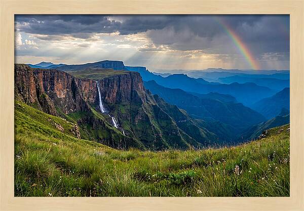 Drakensberg Majesty Under Rainbow