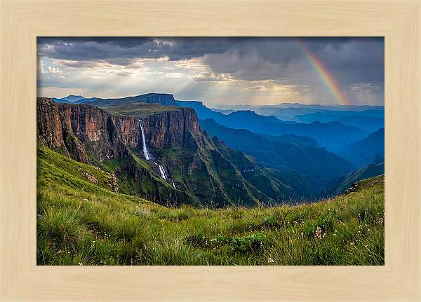 Drakensberg Majesty Under Rainbow