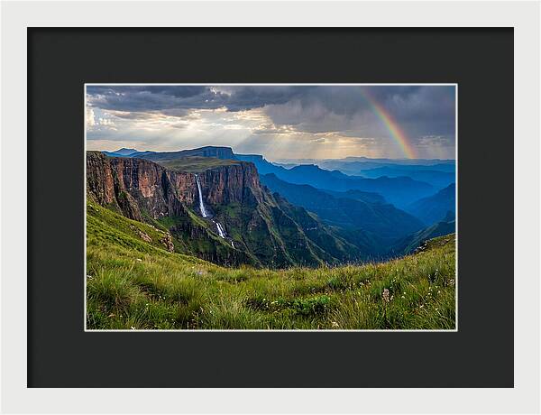 Drakensberg Majesty Under Rainbow