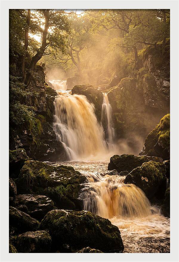 Dramatic Amber Waterfall