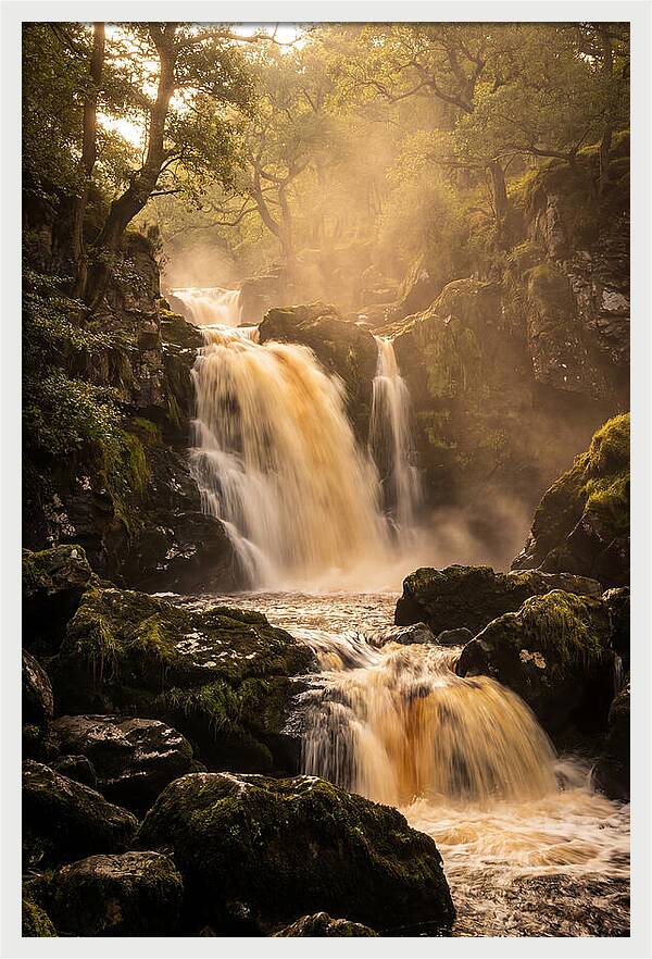 Dramatic Amber Waterfall